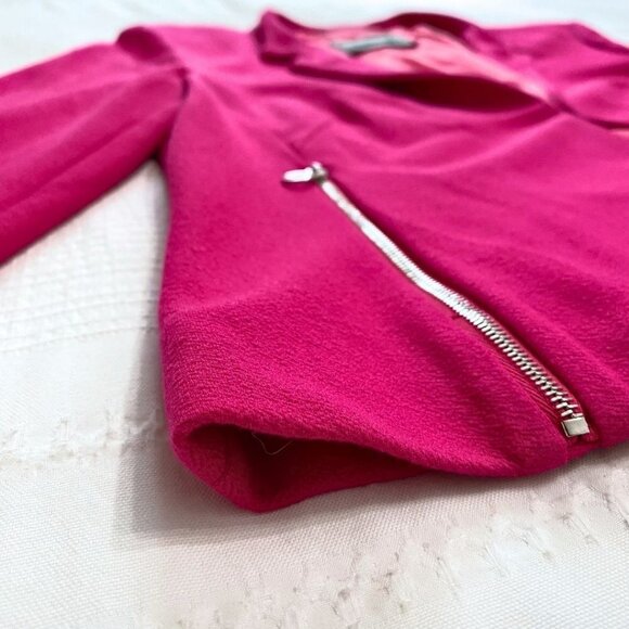 RIANI FUCHSIA PINK CREPE NOTCHED LAPEL BLAZER JACKET - 10 - Picture 7 of 10